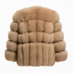 Women Premium Real Fox Fur Bubble Jacket back