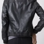 Womens Casterton Leather Bomber Jacket back