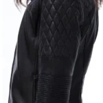 Women’s FJ078 Quilted Black Leather Jacket
