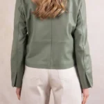 Womens Kendal Collared Leather Jacket back