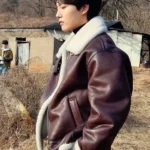 Yeo Jin-Goo Maroon Leather Jacket