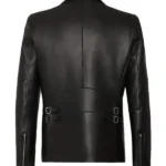 Zayn Malik Eyes Closed Leather Jacket back