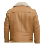 back Mens Classic Tan Shearling Aviator Jacket