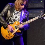 front Ace Frehley Black Leather Blazer