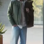 front Alberto Olmo Bad Influence 2025 Green Leather Jacket