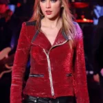 front American Singer Taylor Swift Red Sequin Jacket