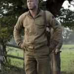 front Brad Pitt Fury Khaki Cotton Jacket