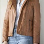 front Jilly Leather brown Jacket