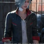 front Leslie Kyle Final Fantasy VII Remake Leather Jacket