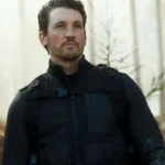 front Miles Teller The Gorge 2025 Black Jacket