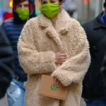 front Only Murders in the Building Selena Gomez Fur Peacoat