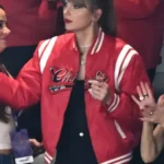 front Super Bowl 2024 Taylor Swift Kansas City Chiefs 60 Red Varsity Jacket