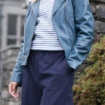 front Thornhill Blue Biker Leather Jacket