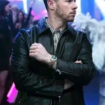 A Very Jonas Christmas Movie Nick Jonas Leather Jacket