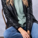 Abbeyville Hooded Black Leather Jacket