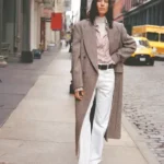 Alexa Chung Brown Long Wool Coat