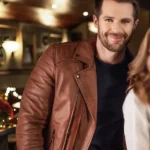 Alfie Bailey Movie Christmas At Plumhill Manor Brown Leather Jacket