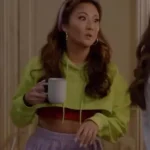 Ashley Park Emily In Paris S03 Cropped Green Hoodie front