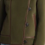 Asymmetric Olive Green Wool Jacket