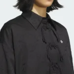 Black Satin Adidas Chinese Jacket