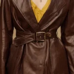 Boho Luxe Waist-Cinched Faux Leather Coat