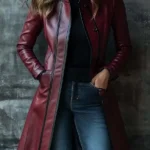 Casual Retro Loose Long Leather Jacket Front