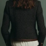 Classic Vintage Leather Trim Tweed Jacket Back