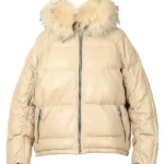 Detachable Hood Real Fur Leather Puffer Jacket