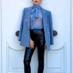 Emily Cooper Emily in Paris Blue Peacoat front