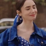 Emily In Paris Lily Collins Cropped Denim Jacket
