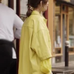 Emily In Paris S04 Emily Cooper Yellow Leather Jacket back