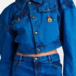 Emily In Paris S4 Lily Collins Cropped Denim Jacket front