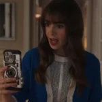 Emily In Paris Season 3 Lily Collins Blue Cardigan