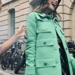 Emily in Paris Emily Cooper Green Wool Coat
