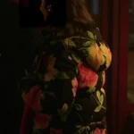 Emily in Paris Lily Collins Floral Hooded Jacket back