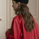 Emily in Paris S04 Emily Cooper Red Leather Coat Back