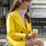 Emily in Paris Tv Series Lily Collins Yellow Cotton Coat