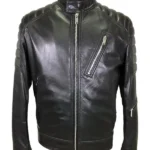 Gipsy Band Collar Biker Leather Jacket