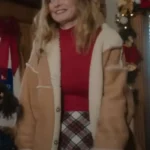 Heather Graham Best Christmas Ever 2023 Brown Leather Jacket