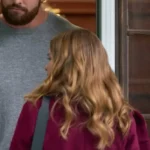 Holiday Touchdown A Bills Love Story 2025 Holland Roden Red Long Coat back