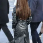 Jenna Ortega Frankenstein Screening Black Leather Coat