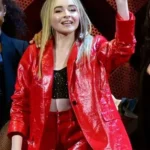 Jingle Ball Sabrina Carpenter Red Leather Blazer front