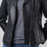 Kylee Leather Biker Jacket front