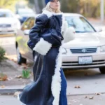 LA 2025 Elsa Hosk Shearling Leather Coat