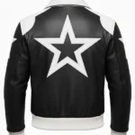Marty Supreme Black and White Leather Jacket Back
