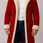 Men Red Christmas Fur Coat