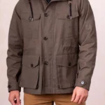 Mens Angletarn Wax Khaki Anorak Jacket front