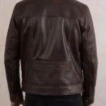 Mens Beckhall Leather Brown Shearling Aviator Jacket back