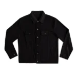 Mens Black Denim Trucker Jacket Front