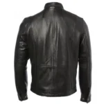 Mens Black Leather Jacket Nevada Timber Back